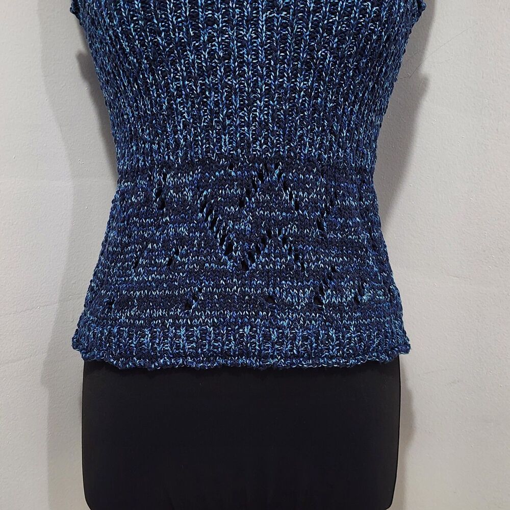 Anthropologie Pilcro Stitched Sleeveless Knit Sweater Tank Navy Blue NWT Size M - Picture 8 of 16